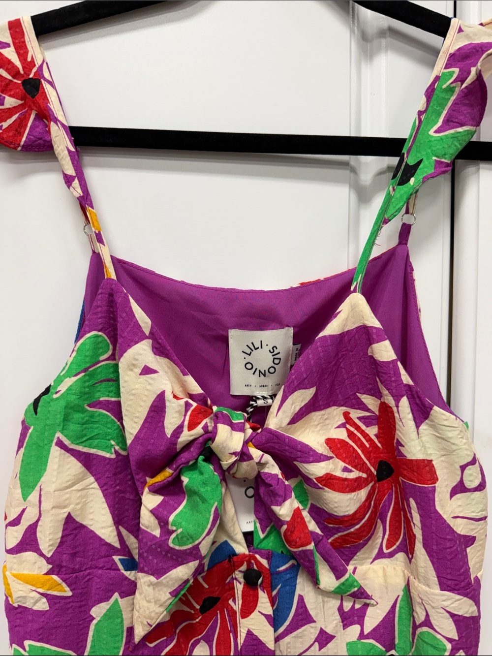 Lili Sidonio Purple Floral Button-Front Sundress Size S.  NEW - Picture 12 of 12